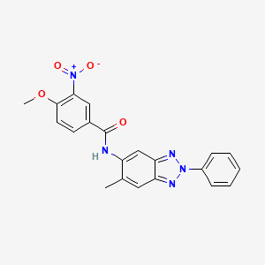 molecular formula C21H17N5O4 B3694354 4-methoxy-N-(6-methyl-2-phenyl-2H-1,2,3-benzotriazol-5-yl)-3-nitrobenzamide 