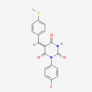 1-(4-fluorophenyl)-5-[4-(methylthio)benzylidene]-2,4,6(1H,3H,5H)-pyrimidinetrione