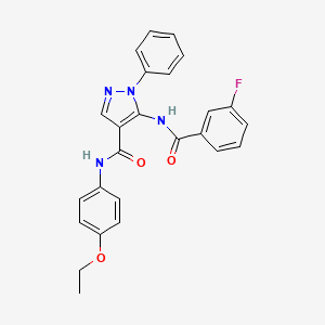 molecular formula C25H21FN4O3 B3694397 N-(4-ethoxyphenyl)-5-[(3-fluorobenzoyl)amino]-1-phenyl-1H-pyrazole-4-carboxamide 