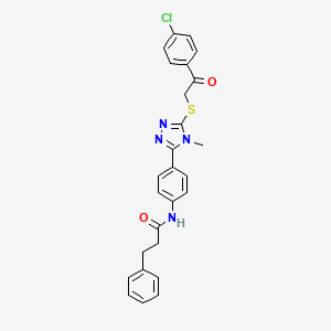 N-[4-(5-{[2-(4-chlorophenyl)-2-oxoethyl]thio}-4-methyl-4H-1,2,4-triazol-3-yl)phenyl]-3-phenylpropanamide