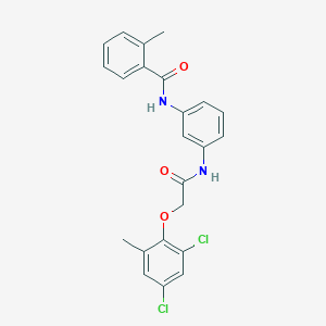 molecular formula C23H20Cl2N2O3 B3694423 N-(3-{[(2,4-dichloro-6-methylphenoxy)acetyl]amino}phenyl)-2-methylbenzamide 