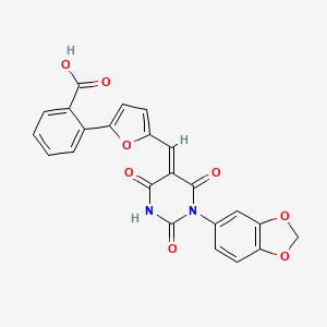 2-(5-{[1-(1,3-benzodioxol-5-yl)-2,4,6-trioxotetrahydro-5(2H)-pyrimidinylidene]methyl}-2-furyl)benzoic acid