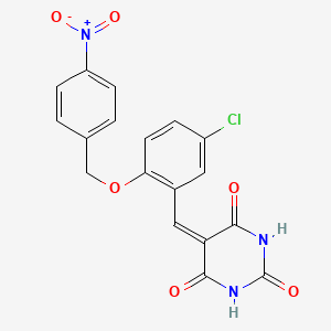 5-{5-chloro-2-[(4-nitrobenzyl)oxy]benzylidene}-2,4,6(1H,3H,5H)-pyrimidinetrione