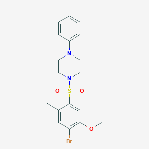 1-((4-Bromo-5-methoxy-2-methylphenyl)sulfonyl)-4-phenylpiperazine