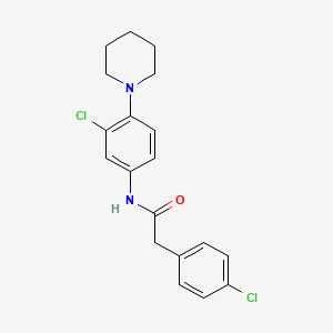 molecular formula C19H20Cl2N2O B3694441 2-(4-chlorophenyl)-N-[3-chloro-4-(1-piperidinyl)phenyl]acetamide 