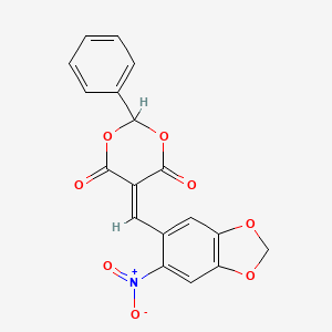 5-[(6-nitro-1,3-benzodioxol-5-yl)methylene]-2-phenyl-1,3-dioxane-4,6-dione