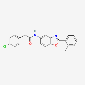 molecular formula C22H17ClN2O2 B3694477 2-(4-chlorophenyl)-N-[2-(2-methylphenyl)-1,3-benzoxazol-5-yl]acetamide 