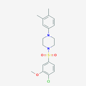 molecular formula C19H23ClN2O3S B369450 1-(4-Chloro-3-methoxybenzenesulfonyl)-4-(3,4-dimethylphenyl)piperazine CAS No. 524039-71-2