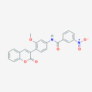 molecular formula C23H16N2O6 B3694502 N-[3-methoxy-4-(2-oxo-2H-chromen-3-yl)phenyl]-3-nitrobenzamide 