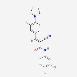 2-cyano-N-(3,4-dichlorophenyl)-3-[3-methyl-4-(1-pyrrolidinyl)phenyl]acrylamide