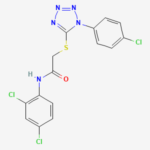 molecular formula C15H10Cl3N5OS B3694512 2-{[1-(4-chlorophenyl)-1H-tetrazol-5-yl]thio}-N-(2,4-dichlorophenyl)acetamide CAS No. 355826-98-1