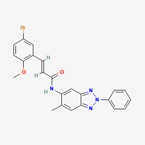 (2E)-3-(5-bromo-2-methoxyphenyl)-N-(6-methyl-2-phenyl-2H-benzotriazol-5-yl)prop-2-enamide