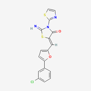 molecular formula C17H10ClN3O2S2 B3694590 5-{[5-(3-chlorophenyl)-2-furyl]methylene}-2-imino-3-(1,3-thiazol-2-yl)-1,3-thiazolidin-4-one 