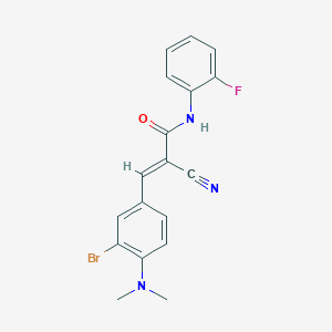 3-[3-bromo-4-(dimethylamino)phenyl]-2-cyano-N-(2-fluorophenyl)acrylamide