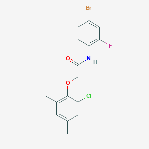 molecular formula C16H14BrClFNO2 B3694642 N-(4-bromo-2-fluorophenyl)-2-(2-chloro-4,6-dimethylphenoxy)acetamide 