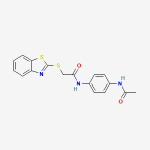 molecular formula C17H15N3O2S2 B3694681 N-[4-(acetylamino)phenyl]-2-(1,3-benzothiazol-2-ylthio)acetamide 