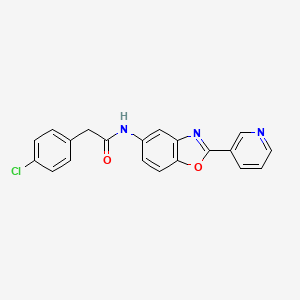 molecular formula C20H14ClN3O2 B3694689 2-(4-chlorophenyl)-N-[2-(3-pyridinyl)-1,3-benzoxazol-5-yl]acetamide 