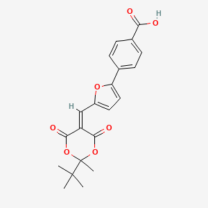 4-{5-[(2-tert-butyl-2-methyl-4,6-dioxo-1,3-dioxan-5-ylidene)methyl]-2-furyl}benzoic acid