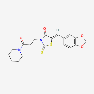 5-(1,3-benzodioxol-5-ylmethylene)-3-[3-oxo-3-(1-piperidinyl)propyl]-2-thioxo-1,3-thiazolidin-4-one