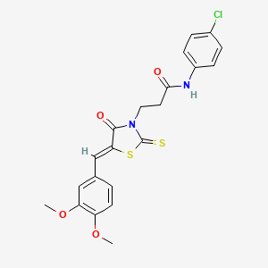 N-(4-chlorophenyl)-3-[5-(3,4-dimethoxybenzylidene)-4-oxo-2-thioxo-1,3-thiazolidin-3-yl]propanamide