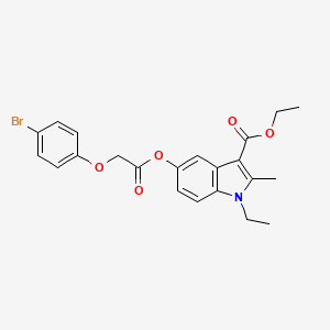 molecular formula C22H22BrNO5 B3694731 ethyl 5-{[(4-bromophenoxy)acetyl]oxy}-1-ethyl-2-methyl-1H-indole-3-carboxylate 