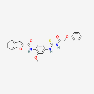 N-{2-methoxy-4-[({[(4-methylphenoxy)acetyl]amino}carbonothioyl)amino]phenyl}-1-benzofuran-2-carboxamide