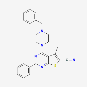 4-(4-Benzylpiperazin-1-yl)-5-methyl-2-phenylthieno[2,3-d]pyrimidine-6-carbonitrile