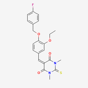 5-(3-Ethoxy-4-((4-fluorobenzyl)oxy)benzylidene)-1,3-dimethyl-2-thioxodihydropyrimidine-4,6(1H,5H)-dione