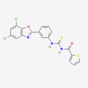 molecular formula C19H11Cl2N3O2S2 B3694841 N-{[3-(5,7-dichloro-1,3-benzoxazol-2-yl)phenyl]carbamothioyl}thiophene-2-carboxamide 