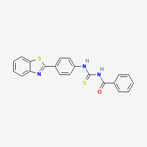 molecular formula C21H15N3OS2 B3694848 N-({[4-(1,3-benzothiazol-2-yl)phenyl]amino}carbonothioyl)benzamide 