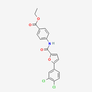 molecular formula C20H15Cl2NO4 B3694879 ethyl 4-{[5-(3,4-dichlorophenyl)-2-furoyl]amino}benzoate 