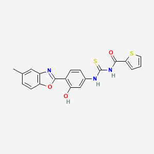 molecular formula C20H15N3O3S2 B3694902 N-({[3-hydroxy-4-(5-methyl-1,3-benzoxazol-2-yl)phenyl]amino}carbonothioyl)-2-thiophenecarboxamide 