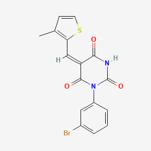 1-(3-bromophenyl)-5-[(3-methyl-2-thienyl)methylene]-2,4,6(1H,3H,5H)-pyrimidinetrione