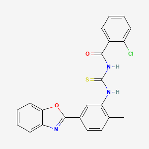 N-({[5-(1,3-benzoxazol-2-yl)-2-methylphenyl]amino}carbonothioyl)-2-chlorobenzamide