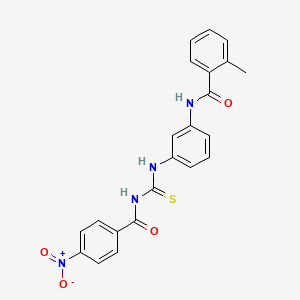 2-methyl-N-[3-({[(4-nitrobenzoyl)amino]carbonothioyl}amino)phenyl]benzamide