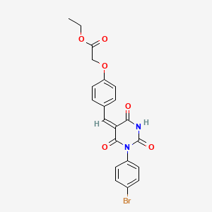 ETHYL 2-(4-{[(5E)-1-(4-BROMOPHENYL)-2,4,6-TRIOXO-1,3-DIAZINAN-5-YLIDENE]METHYL}PHENOXY)ACETATE