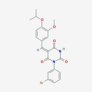 (5E)-1-(3-bromophenyl)-5-[3-methoxy-4-(propan-2-yloxy)benzylidene]pyrimidine-2,4,6(1H,3H,5H)-trione