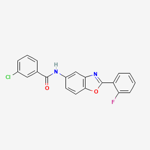 3-chloro-N-[2-(2-fluorophenyl)-1,3-benzoxazol-5-yl]benzamide