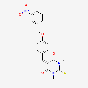 1,3-dimethyl-5-{4-[(3-nitrobenzyl)oxy]benzylidene}-2-thioxodihydro-4,6(1H,5H)-pyrimidinedione