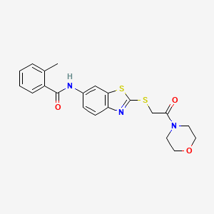 2-METHYL-N-{2-[(2-MORPHOLINO-2-OXOETHYL)SULFANYL]-1,3-BENZOTHIAZOL-6-YL}BENZAMIDE