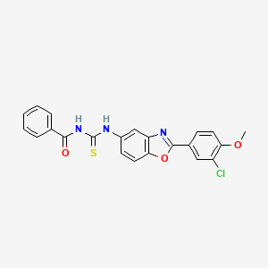 N-({[2-(3-chloro-4-methoxyphenyl)-1,3-benzoxazol-5-yl]amino}carbonothioyl)benzamide