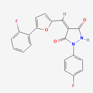 1-(4-fluorophenyl)-4-{[5-(2-fluorophenyl)-2-furyl]methylene}-3,5-pyrazolidinedione