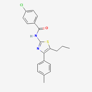 4-chloro-N-[4-(4-methylphenyl)-5-propyl-1,3-thiazol-2-yl]benzamide