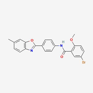 5-bromo-2-methoxy-N-[4-(6-methyl-1,3-benzoxazol-2-yl)phenyl]benzamide