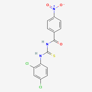 molecular formula C14H9Cl2N3O3S B3695041 N-{[(2,4-dichlorophenyl)amino]carbonothioyl}-4-nitrobenzamide 