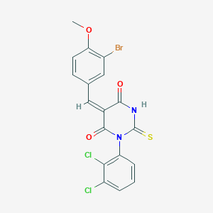 molecular formula C18H11BrCl2N2O3S B3695044 5-(3-bromo-4-methoxybenzylidene)-1-(2,3-dichlorophenyl)-2-thioxodihydro-4,6(1H,5H)-pyrimidinedione 