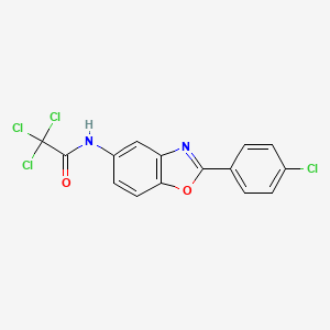 2,2,2-trichloro-N-[2-(4-chlorophenyl)-1,3-benzoxazol-5-yl]acetamide