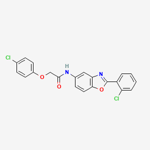 2-(4-chlorophenoxy)-N-[2-(2-chlorophenyl)-1,3-benzoxazol-5-yl]acetamide