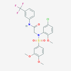 N~2~-(5-chloro-2-methoxyphenyl)-N~2~-[(3,4-dimethoxyphenyl)sulfonyl]-N~1~-[3-(trifluoromethyl)phenyl]glycinamide