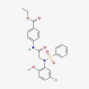 molecular formula C24H23ClN2O6S B3695132 ethyl 4-{[N-(5-chloro-2-methoxyphenyl)-N-(phenylsulfonyl)glycyl]amino}benzoate 